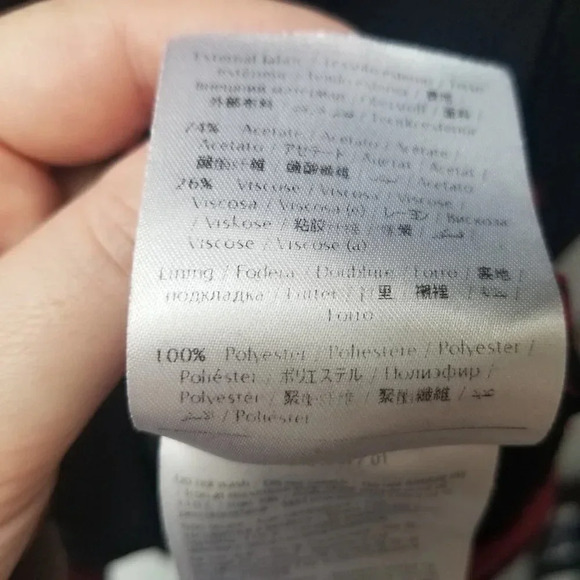 Valentino Red Scalloped Long Sleeve Crepe Mini  Dress Black Red 44 - Picture 6 of 16